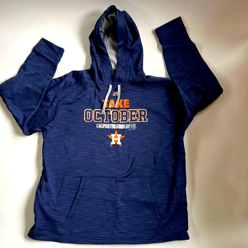 Houston Astros “Take October” 2015 postseason hoodie.  Made by Majestic. Size XL